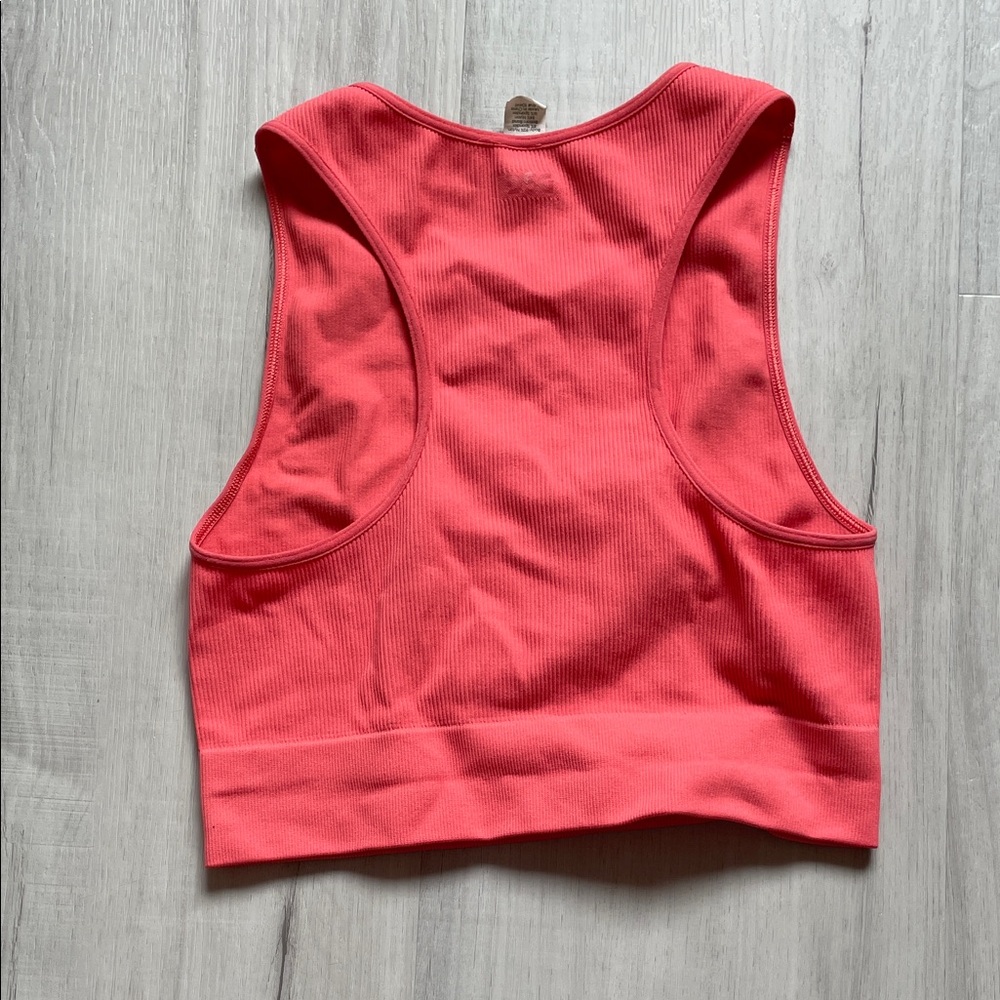 Coral Razor Back Crop Top - Picture 3 of 3